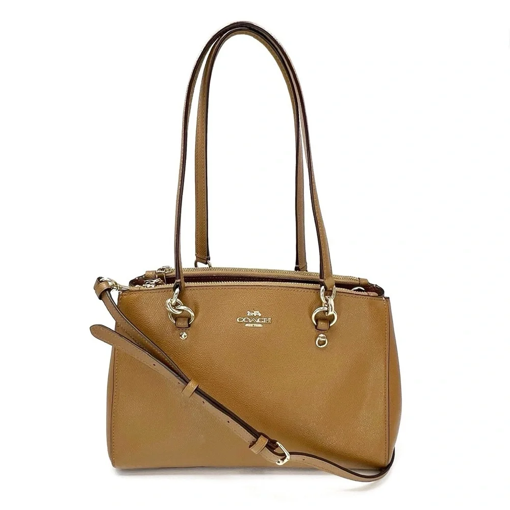 Coach Etta Carryall Bag Saddle Brown Leather Crossbody Handbag EUC